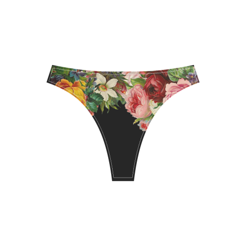 Vintage Roses Sport Top & High-Waisted Bikini Swimsuit (Model S07)