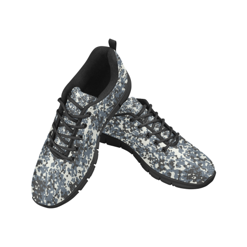 Urban City Black/Gray Digital Camouflage Women's Breathable Running Shoes (Model 055)