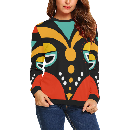 african traditional All Over Print Crewneck Sweatshirt for Women (Model H18)