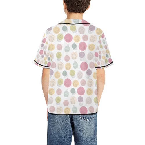 Colorful Cupcakes All Over Print Baseball Jersey for Kids (Model T50)