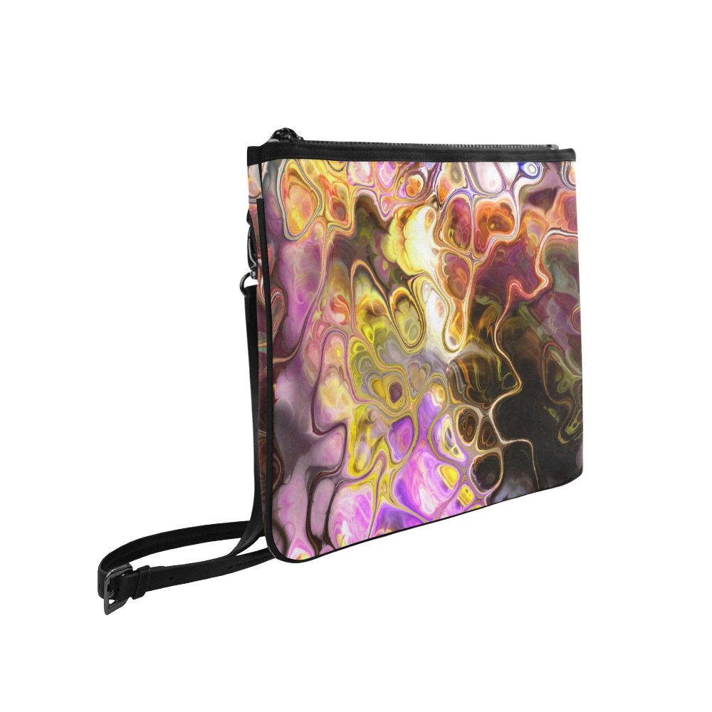 Colorful Marble Design Slim Clutch Bag (Model 1668)