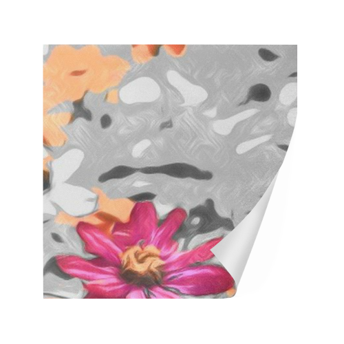Flowers, black,white and splashA by JamColors Gift Wrapping Paper 58"x 23" (2 Rolls)