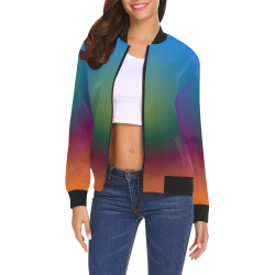 Big Rich Spectrum by Aleta All Over Print Bomber Jacket for Women (Model H19)