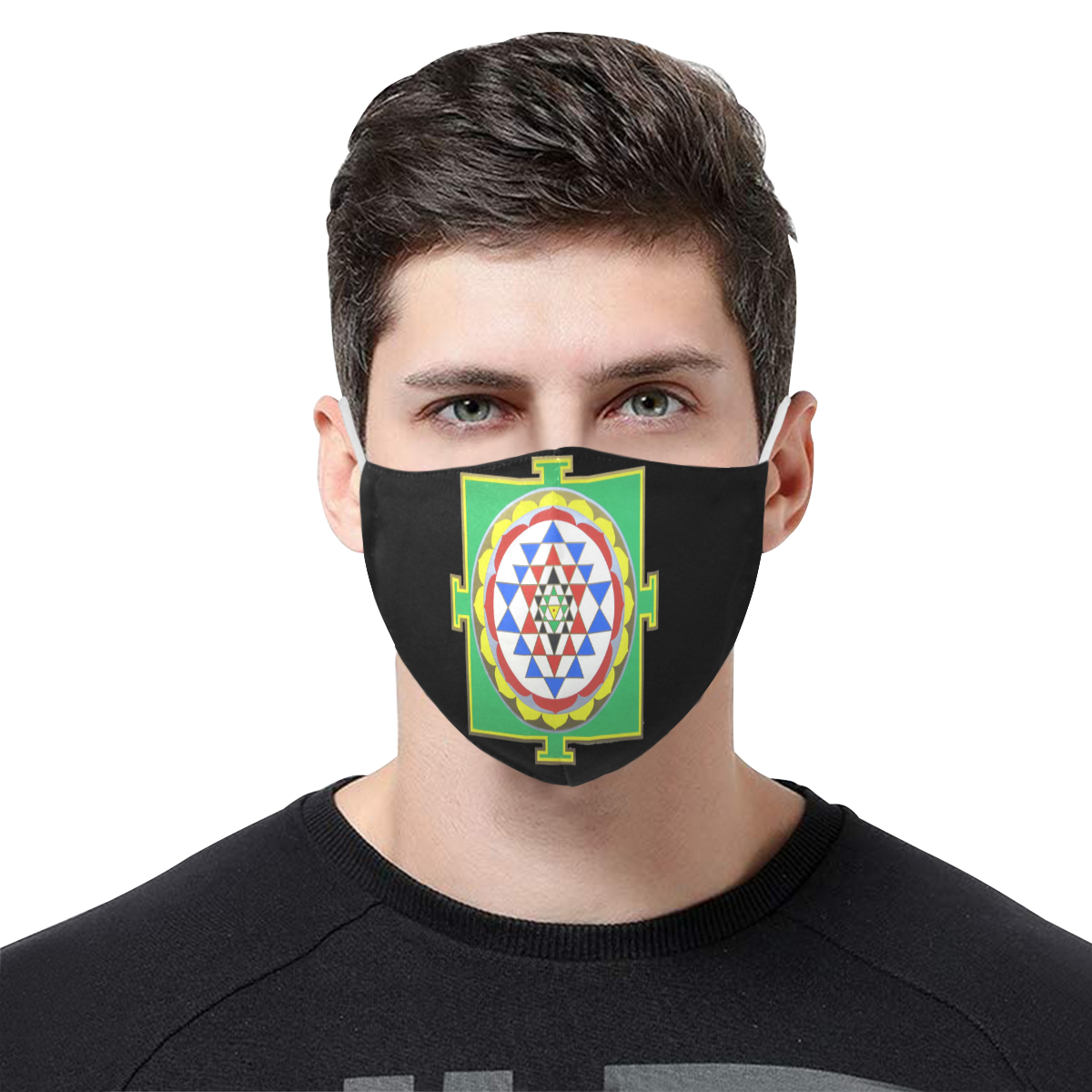 Sri Yantra 3D Mouth Mask with Drawstring (Pack of 10) (Model M04)