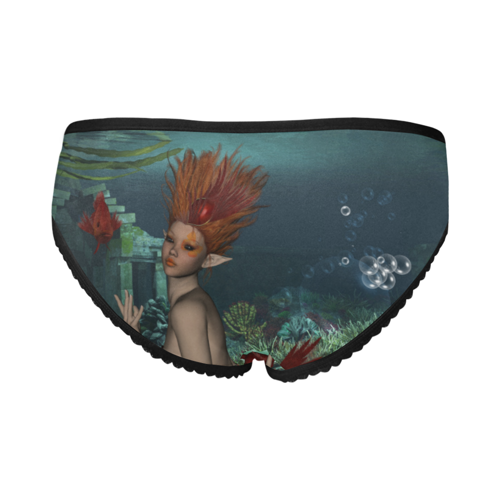 Beautiful mermaid and fantasy fish Women's All Over Print Girl Briefs (Model L14)