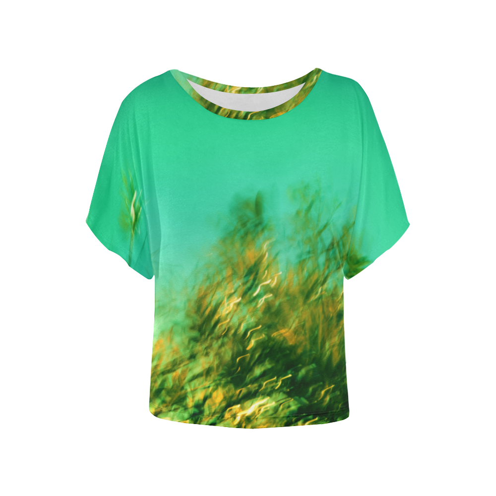 underwater feeling Women's Batwing-Sleeved Blouse T shirt (Model T44)