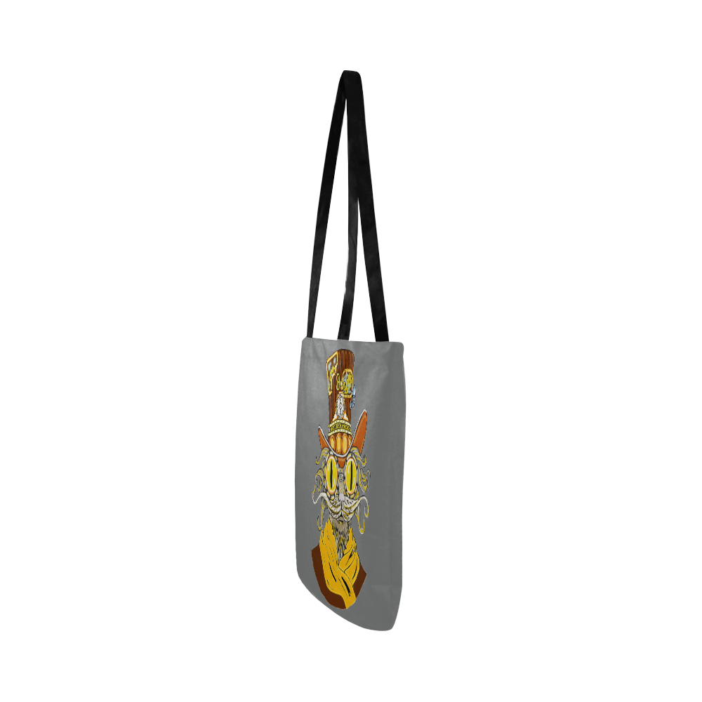 Steampunk Cat Grey Reusable Shopping Bag Model 1660 (Two sides)
