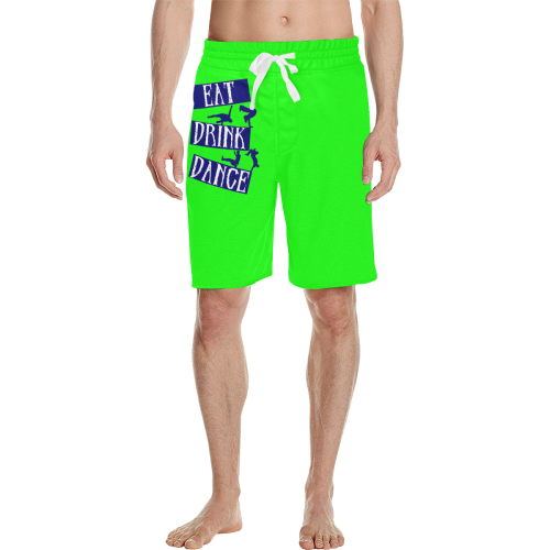 Break Dancing Blue / Neon Green Men's All Over Print Casual Shorts (Model L23)