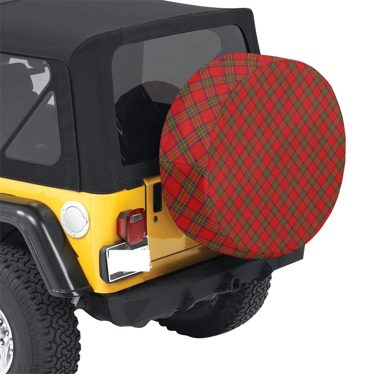Red Tartan Plaid Pattern 34 Inch Spare Tire Cover
