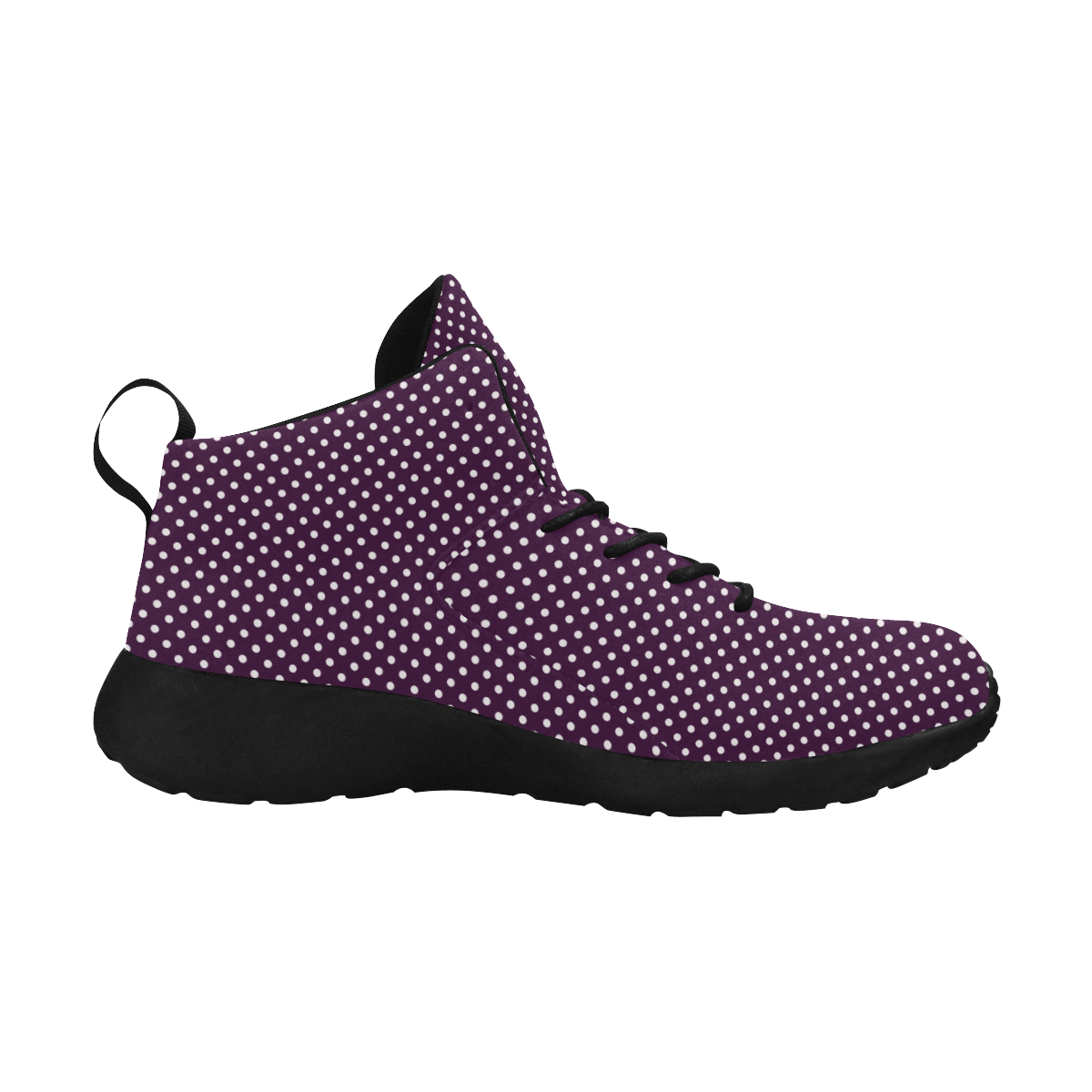 Burgundy polka dots Women's Chukka Training Shoes (Model 57502)