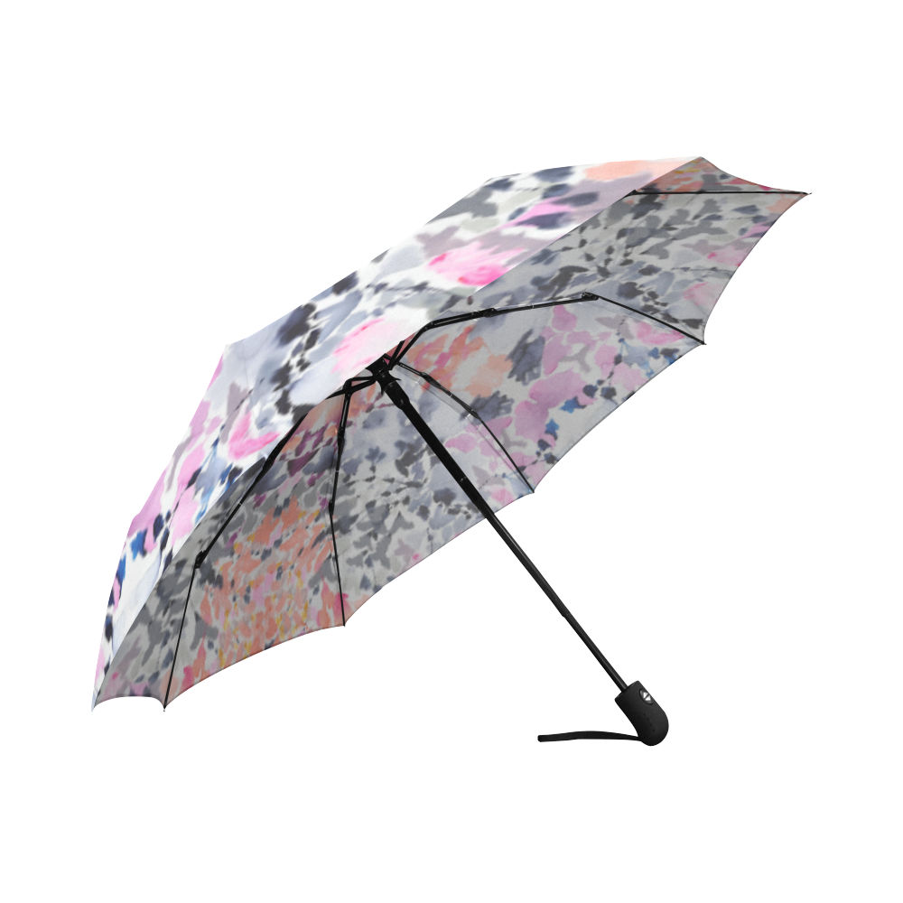 Spring Rain japanese floral pattern auti foldable umbrella Auto-Foldable Umbrella (Model U04)
