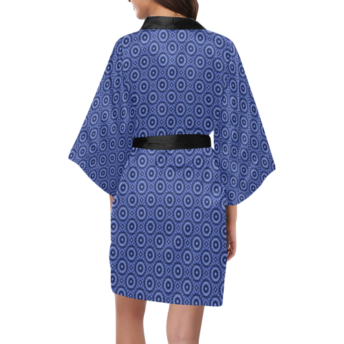 Blue Geometric Kimono Robe