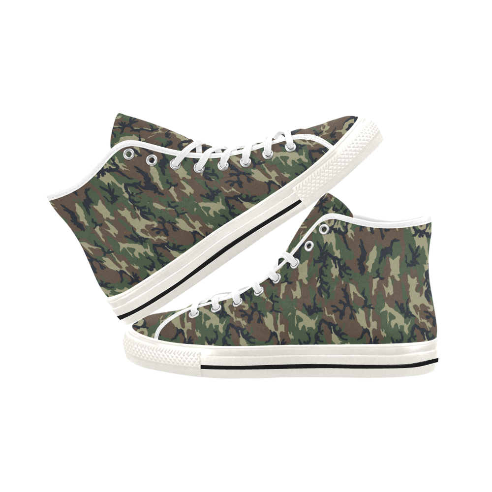 Woodland Forest Green Camouflage Vancouver H Men's Canvas Shoes/Large (1013-1)