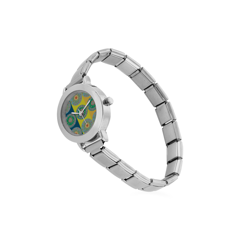 Circles and flowers Women's Italian Charm Watch(Model 107)