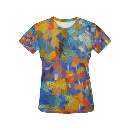 Colorful paint strokes All Over Print T-Shirt for Women (USA Size) (Model T40)