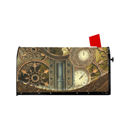 Steampunk clocks and gears Mailbox Cover