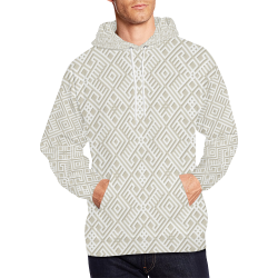 White 3D Geometric Pattern All Over Print Hoodie for Men/Large Size (USA Size) (Model H13)