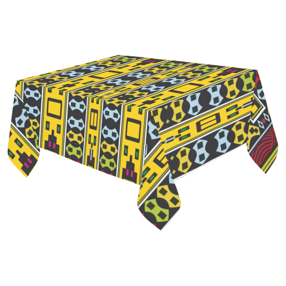 Shapes rows Cotton Linen Tablecloth 52"x 70"