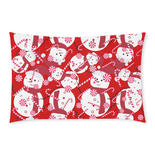 Candy CANE SNOWMAN CHRISTMAS RED 3-Piece Bedding Set
