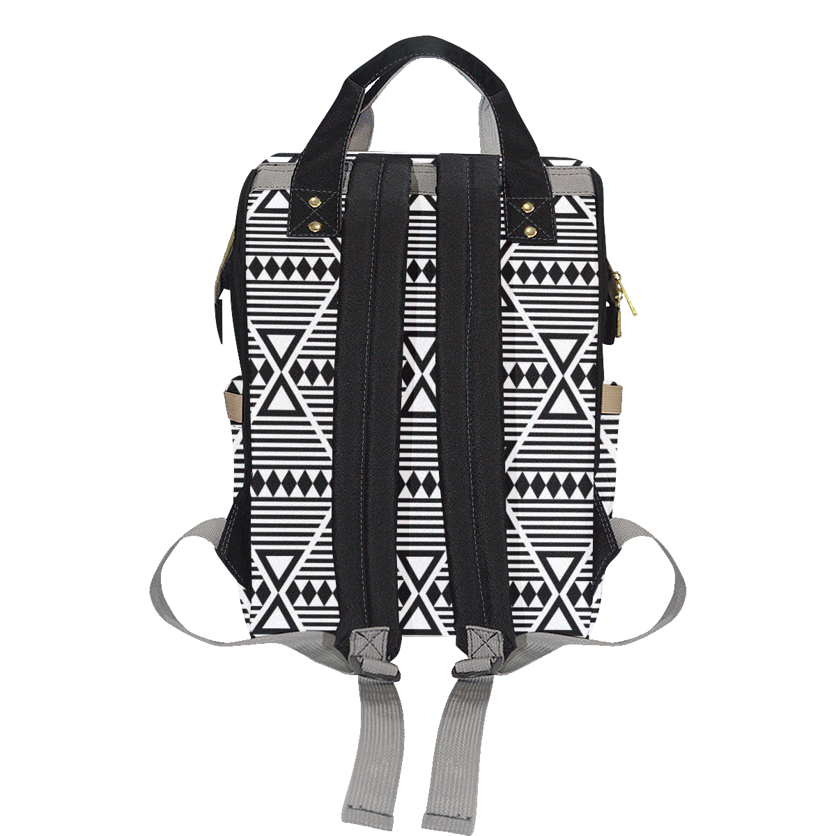 Black Aztec Tribal Multi-Function Diaper Backpack/Diaper Bag (Model 1688)