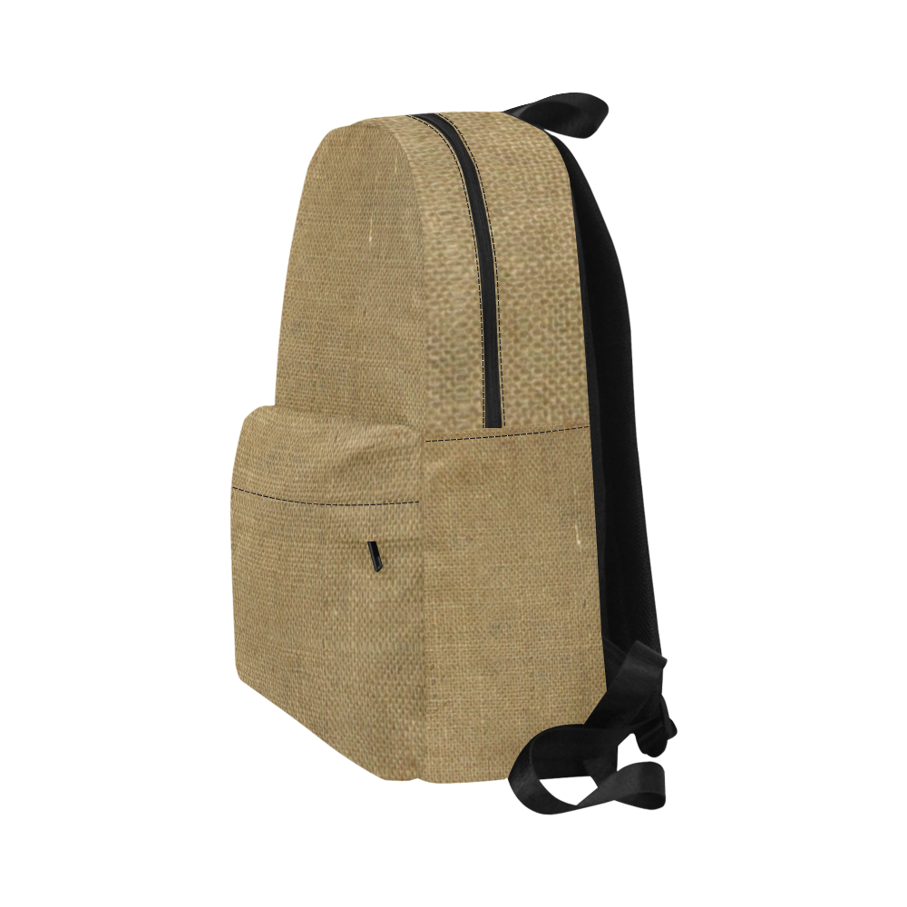 Burlap Coffee Sack Grunge Knit Look Unisex Classic Backpack (Model 1673)