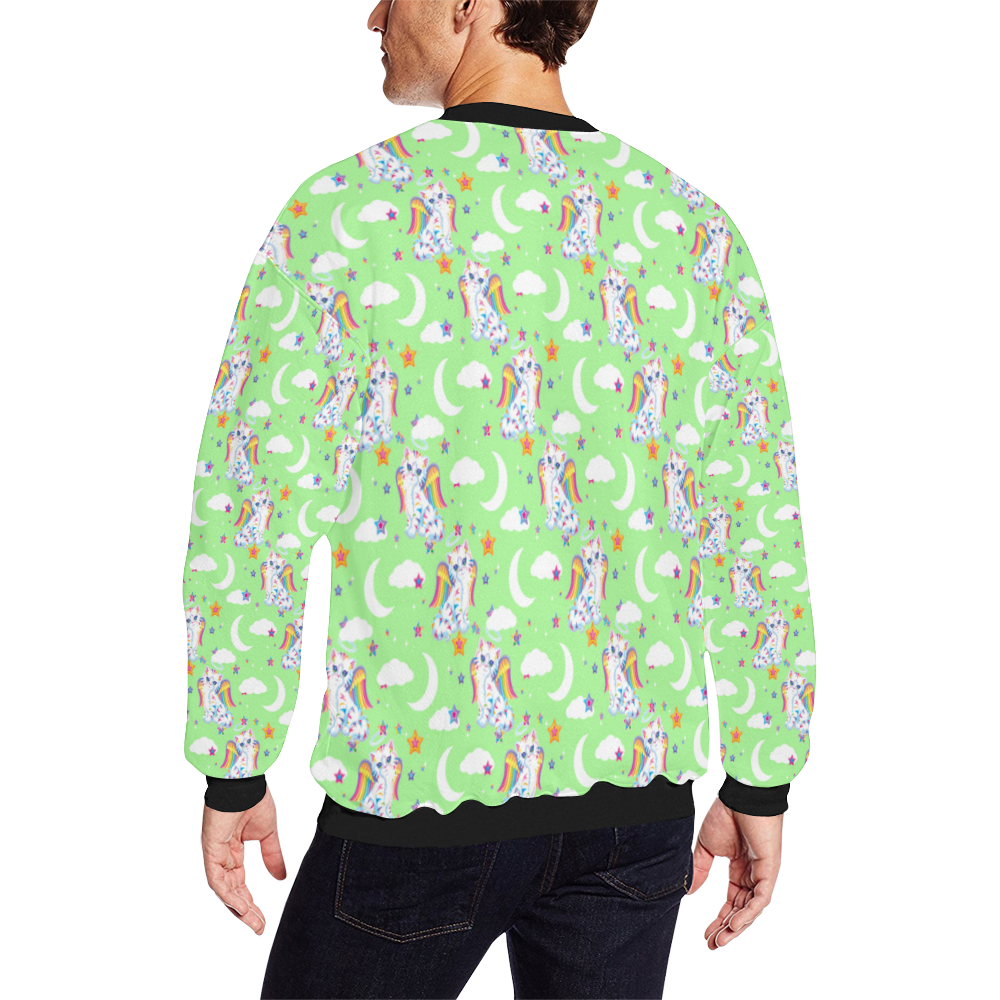 digital art pattern Men's Oversized Fleece Crew Sweatshirt/Large Size(Model H18)