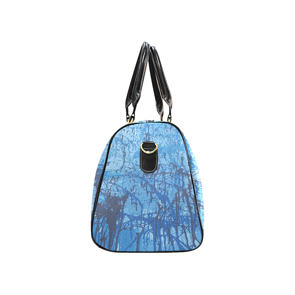 Blue splatters New Waterproof Travel Bag/Large (Model 1639)