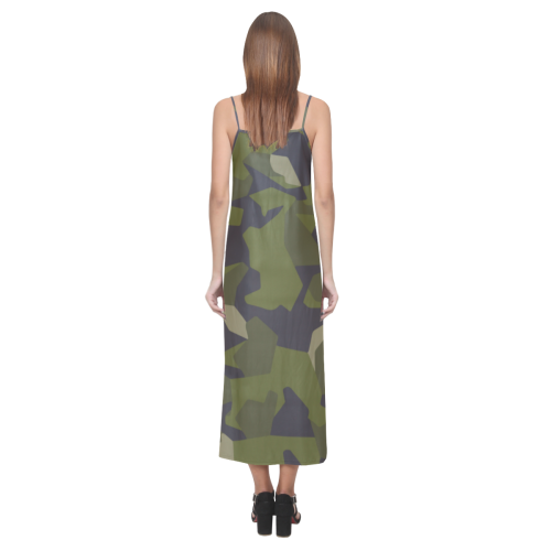 Swedish M90 woodland camouflage V-Neck Open Fork Long Dress(Model D18)