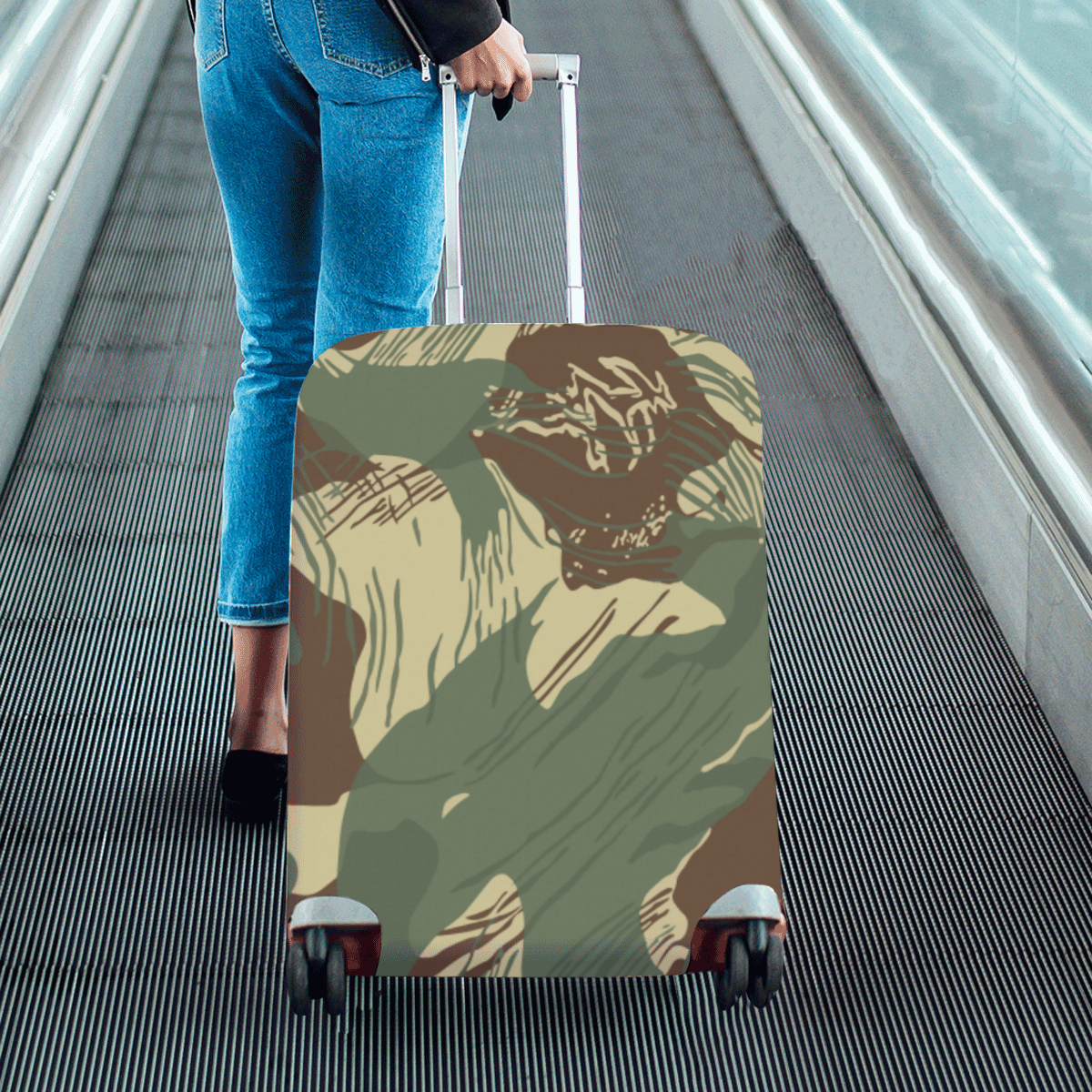 Rhodesian Brushstrokes Camouflage Luggage Cover/Medium 22"-25"