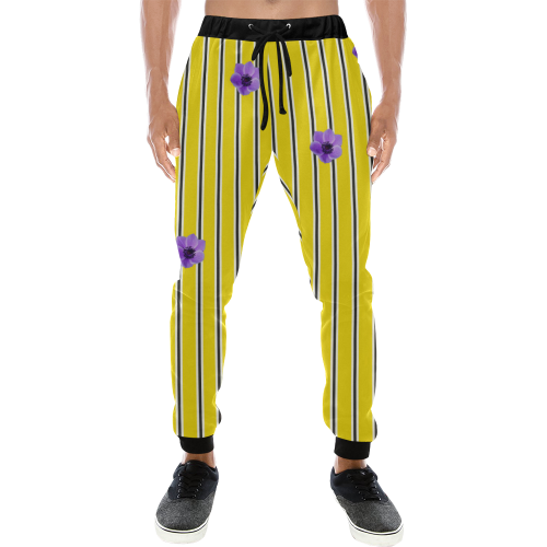 Yellow Anenome Zoot Men's All Over Print Sweatpants/Large Size (Model L11)