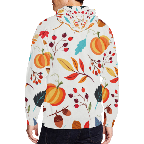 Autumn Mix All Over Print Full Zip Hoodie for Men/Large Size (Model H14)