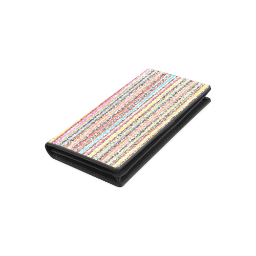 Patterns of colorful lines Women's Leather Wallet (Model 1611)