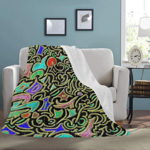 swirl retro abstract Ultra-Soft Micro Fleece Blanket 60"x80"