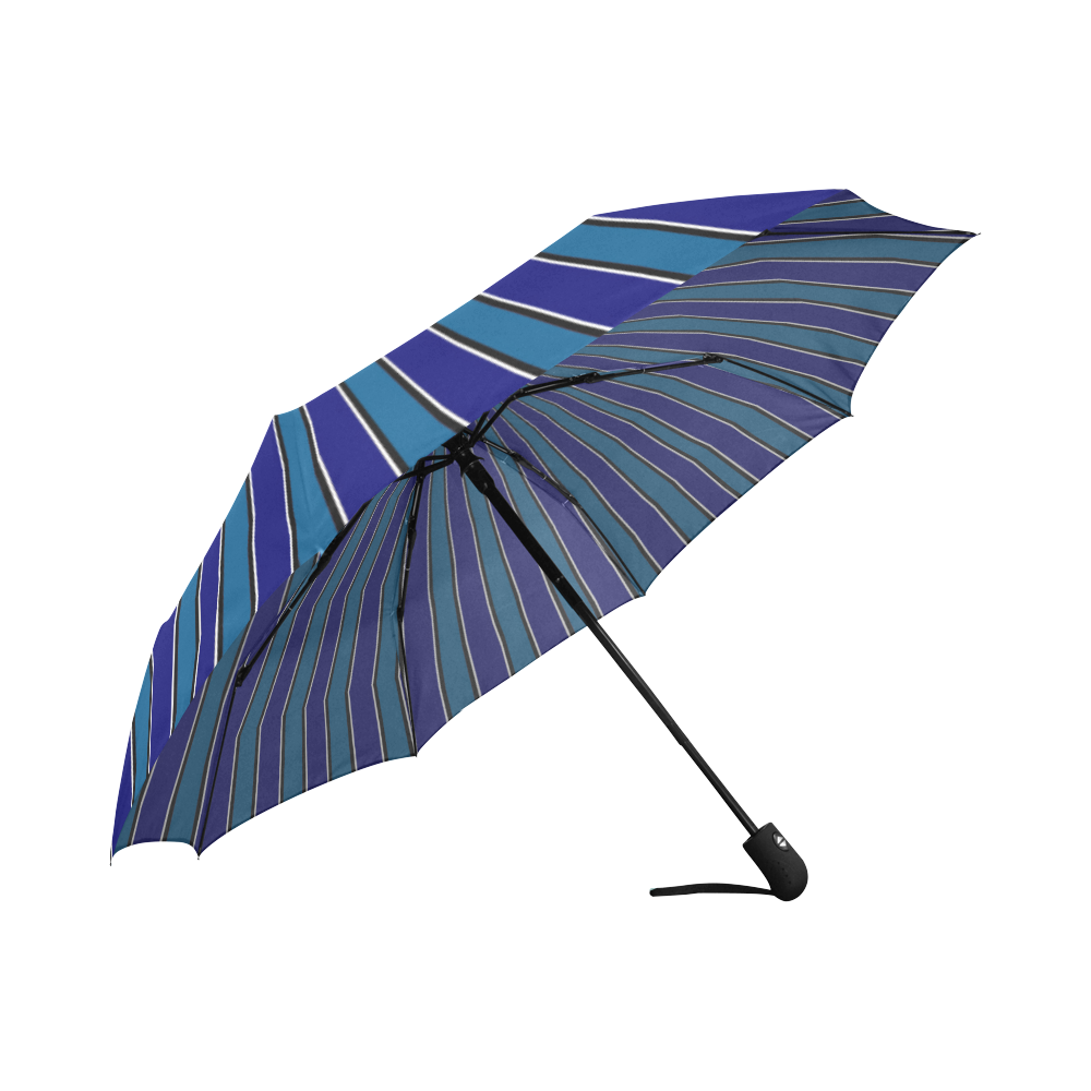 Classic Blue ZOOM Stripes Auto-Foldable Umbrella (Model U04)