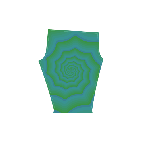 Blue green spiral Women's Low Rise Capri Leggings (Invisible Stitch) (Model L08)