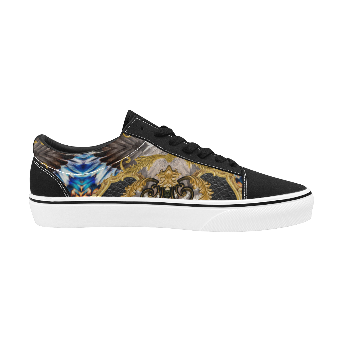 Luxury Abstract Design Women's Low Top Skateboarding Shoes/Large (Model E001-2)