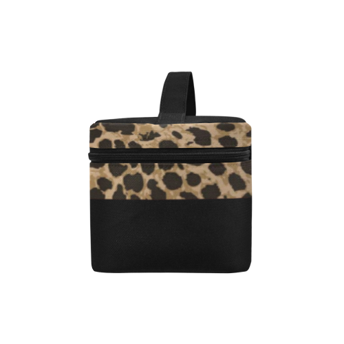 Yahweh Leopard Black Cosmetic Bag/Large (Model 1658)