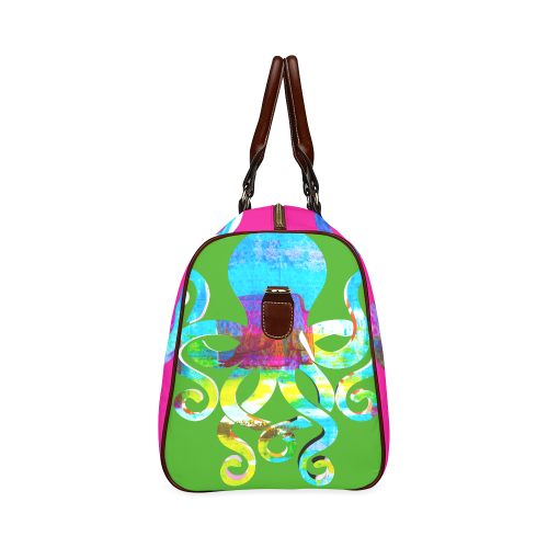 ECHOS - Bagspotters pink limonade with octopusart design by PiccoGrande Waterproof Travel Bag/Small (Model 1639)