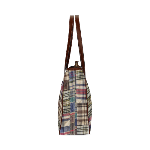 patchwork wrinkle plaid tartan Classic Tote Bag (Model 1644)