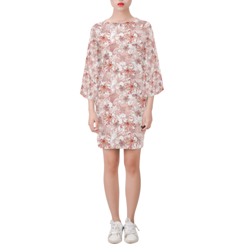 Sakura Cherry Blossom Bell Sleeve Dress (Model D52)