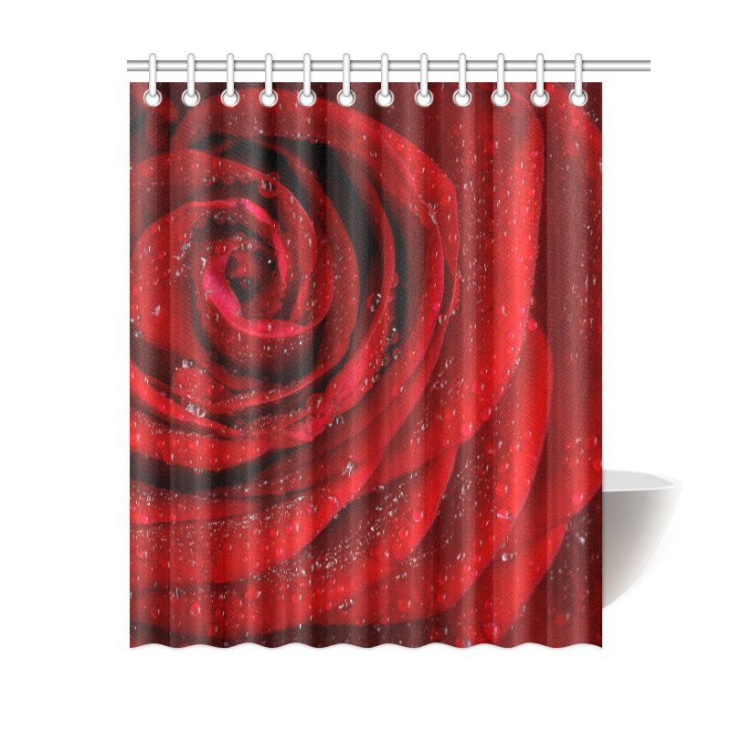 Red rosa Shower Curtain 60"x72"