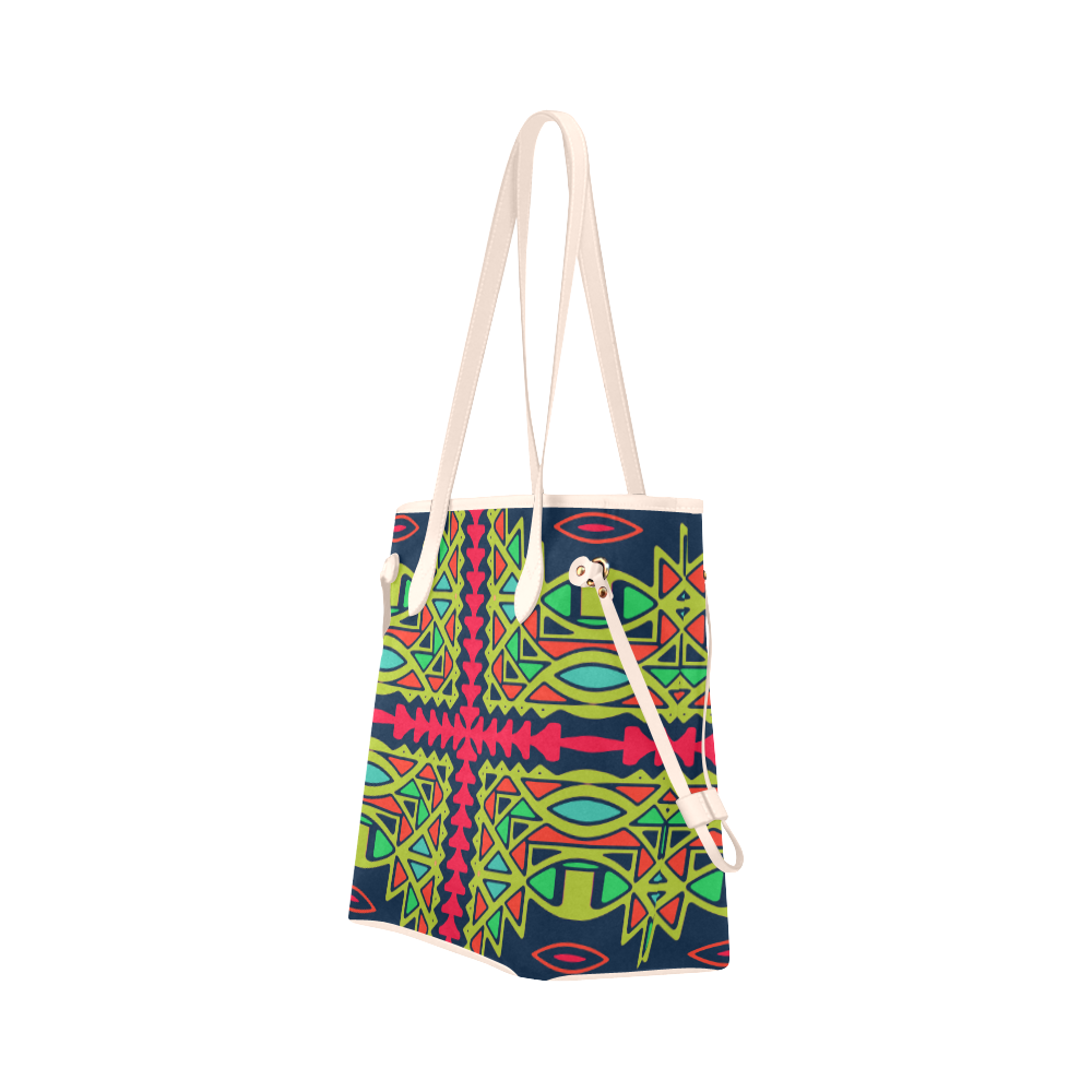 Distorted shapes on a blue background Clover Canvas Tote Bag (Model 1661)
