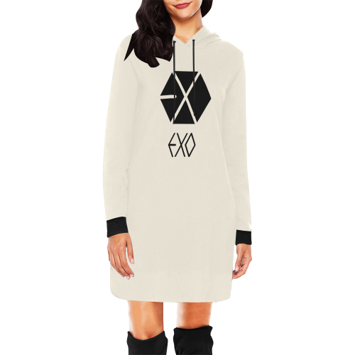 EXO All Over Print Hoodie Mini Dress (Model H27)