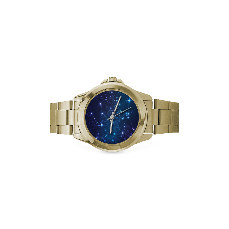 Twinkle Twinkle Little Blue Stars Cosmic Sky Custom Gilt Watch(Model 101)