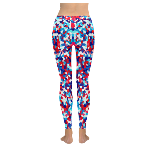 geometric pattern Women's Low Rise Leggings (Invisible Stitch) (Model L05)