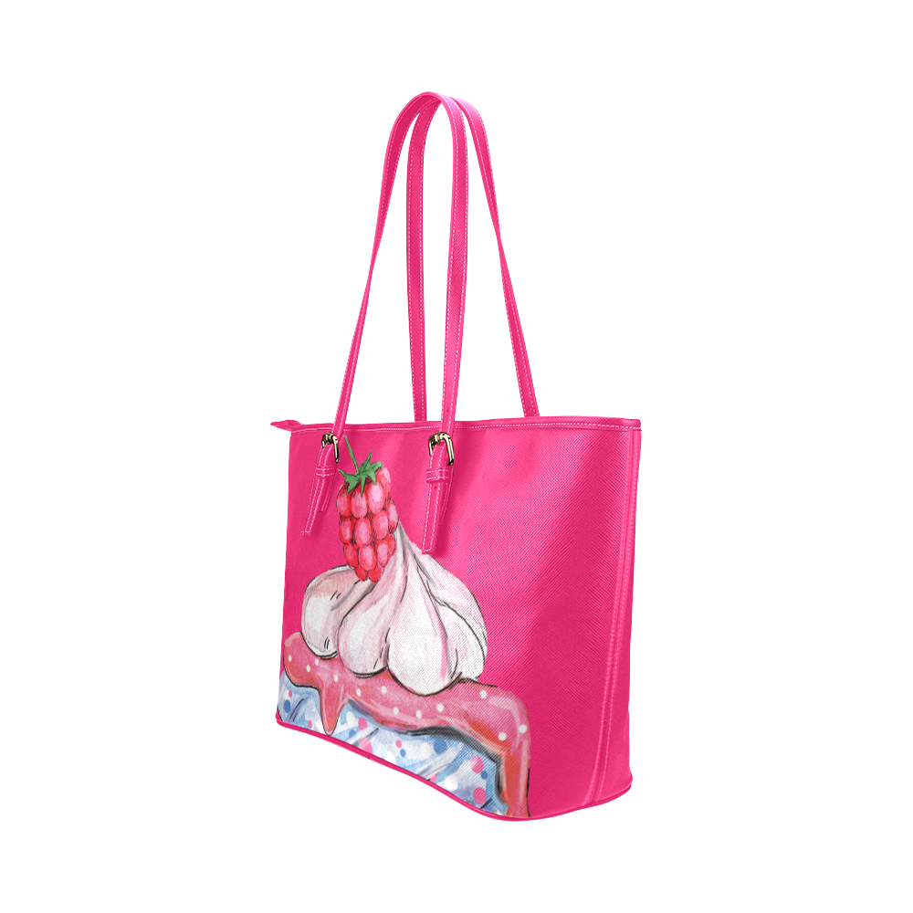 cupcake Leather Tote Bag/Small (Model 1651)