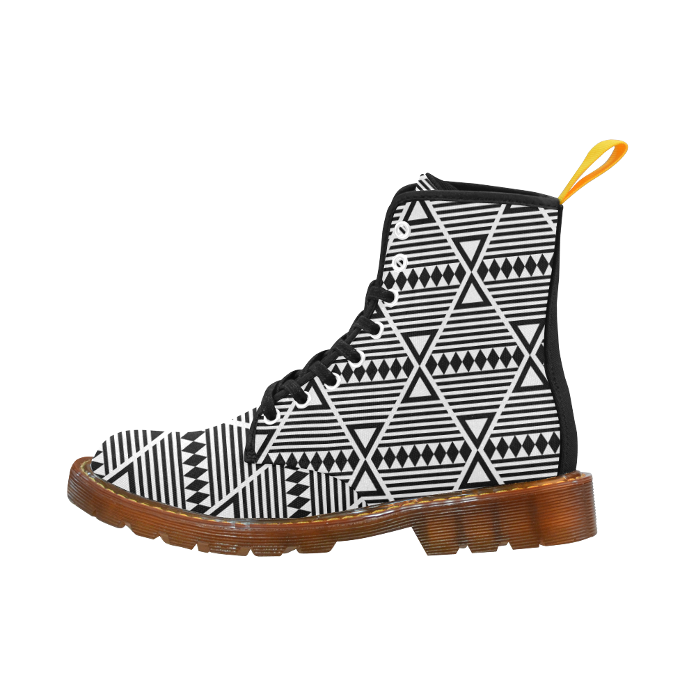 Black Aztec Tribal Martin Boots For Women Model 1203H