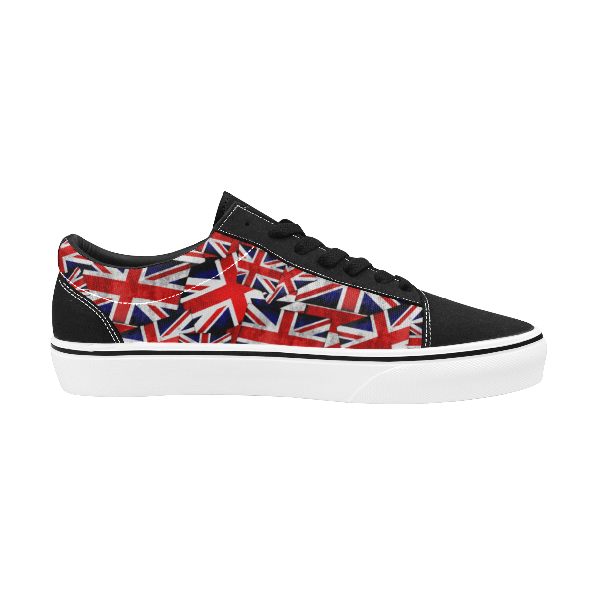Union Jack British UK Flag Women's Low Top Skateboarding Shoes (Model E001-2)