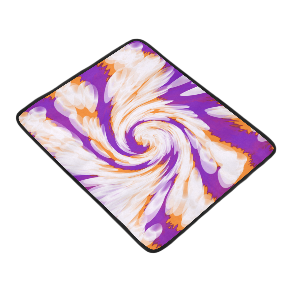 Purple Orange Tie Dye Swirl Abstract Beach Mat 78"x 60"