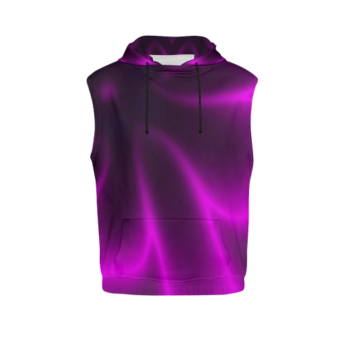Purple Blossom All Over Print Sleeveless Hoodie for Men (Model H15)